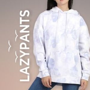 Lazypants Sweatshirt hoodie Purple Tie Dye Cotton medium @k
